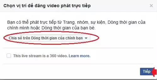 Phát video livestream trên Facebook cá nhân