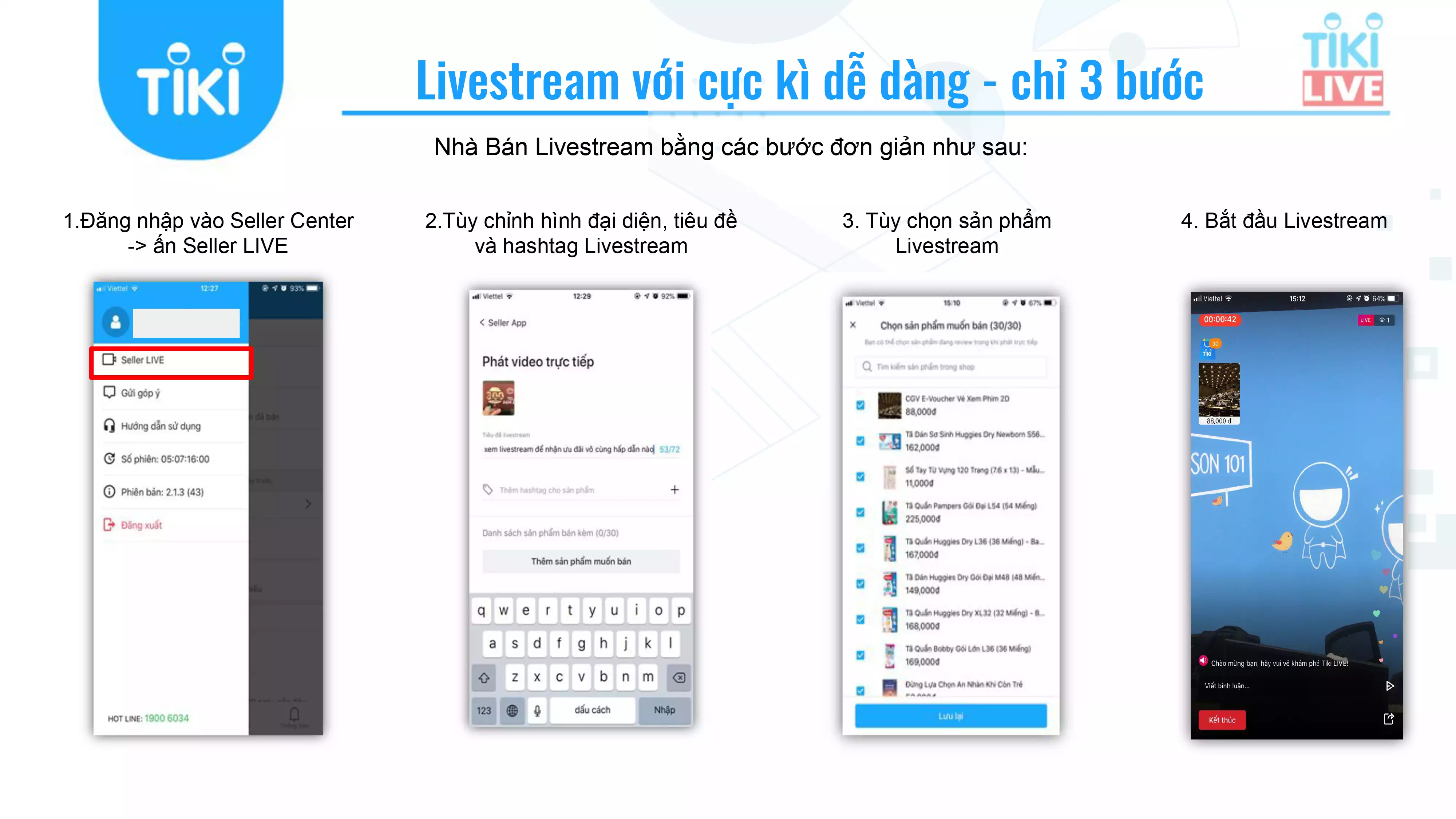 Livetream với Tiki