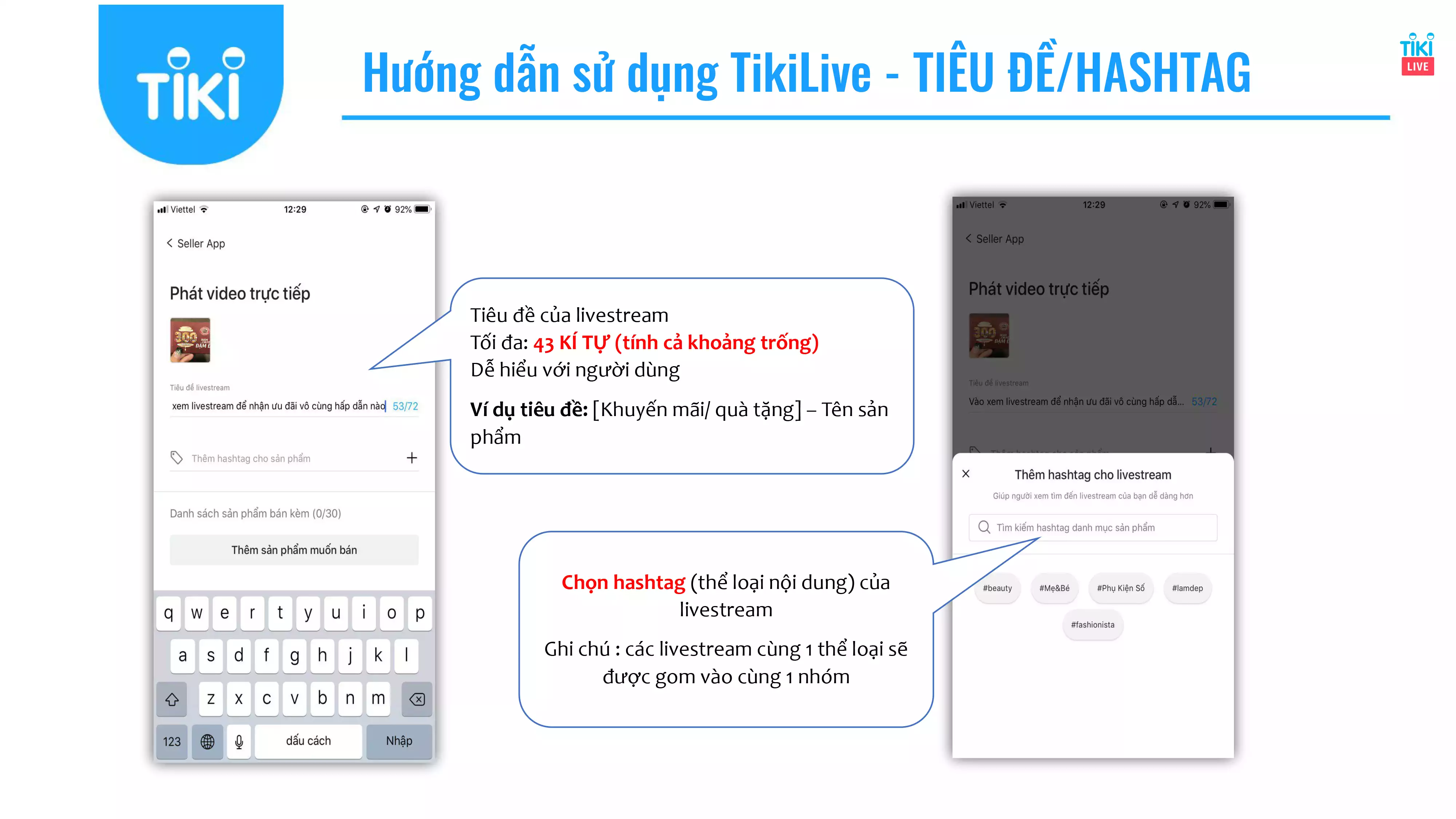 Hướng dẫn sử dụng TikiLIVE - tiêu đề
