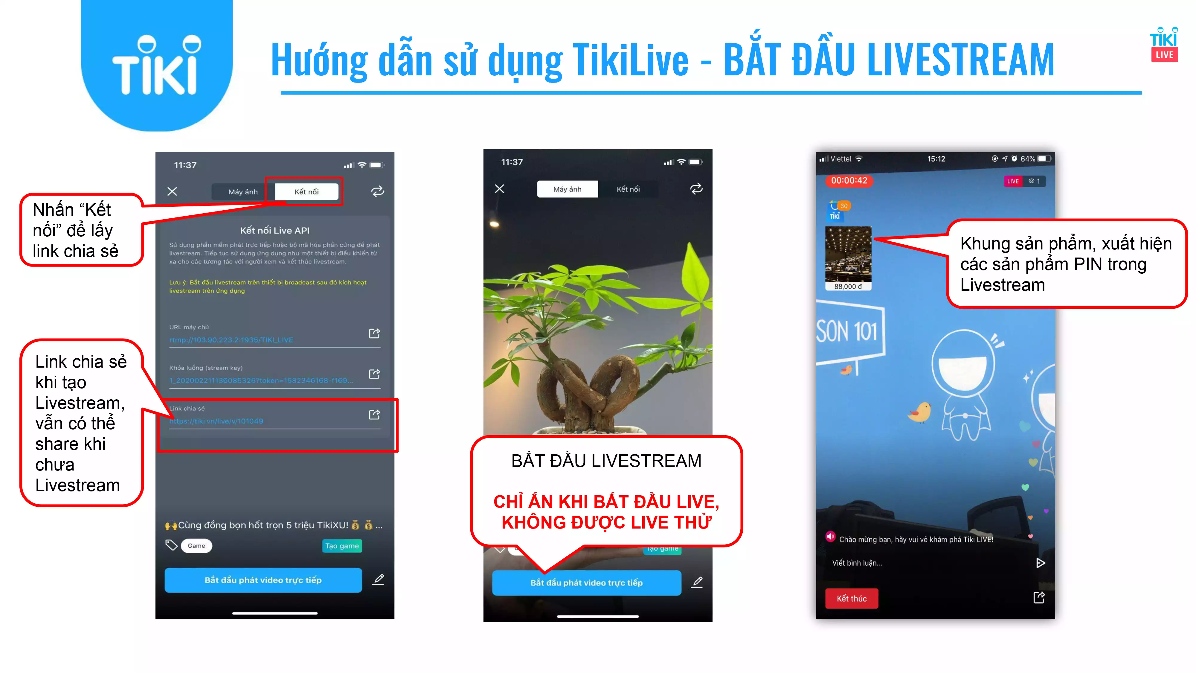 Hướng dẫn sử dụng TikiLIVE - bắt đầu livestream