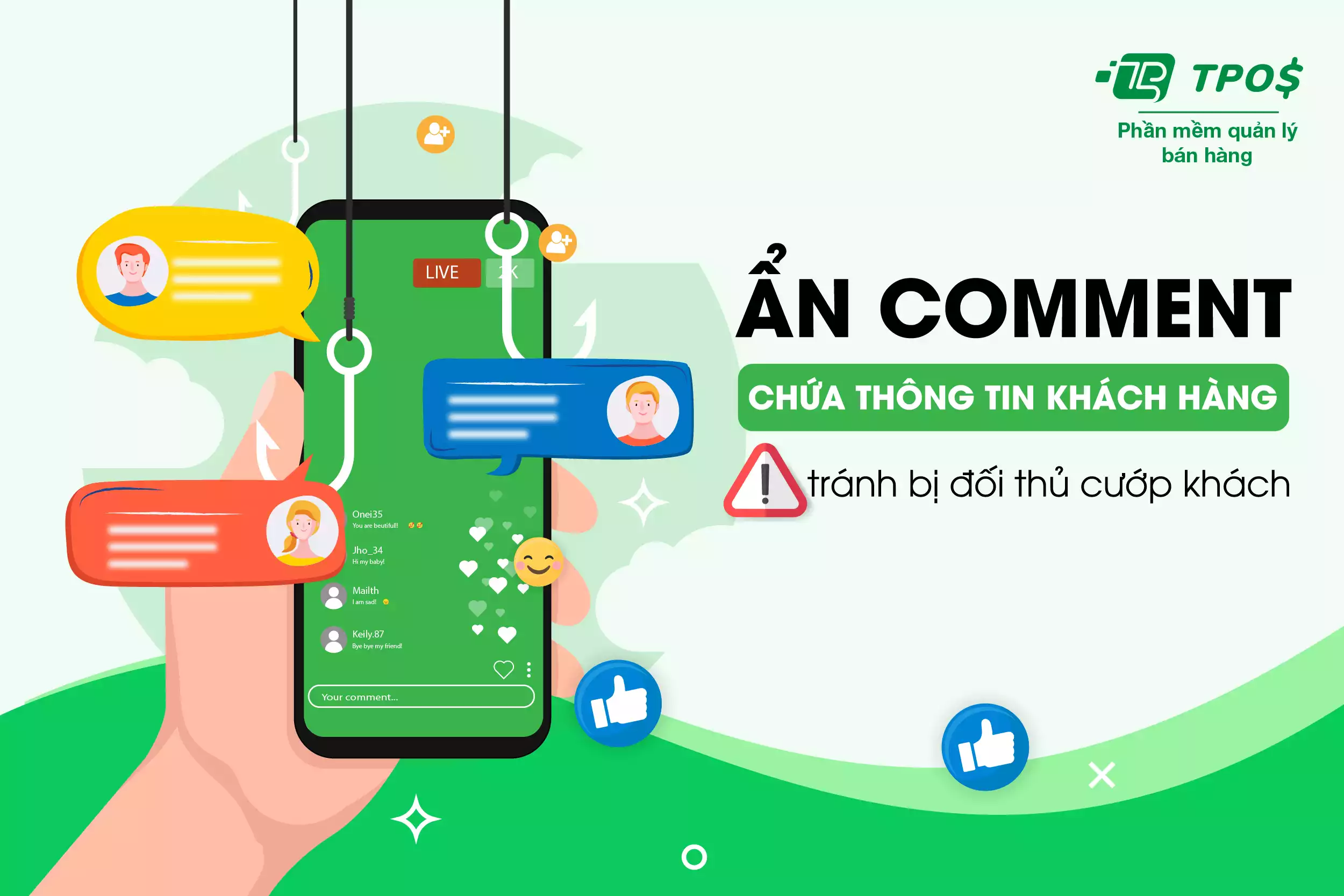 Tính năng ẩn comment của phần mềm chốt đơn trên livestream 