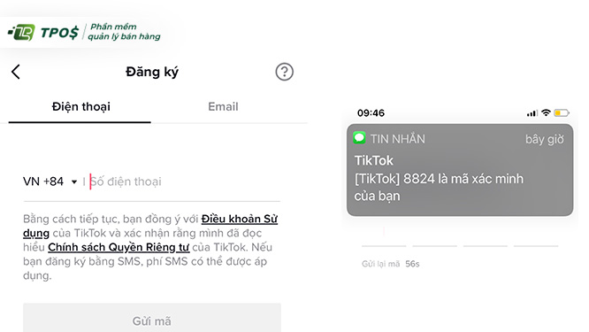 Đăng ký tài khoản Tiktok trên điện thoại