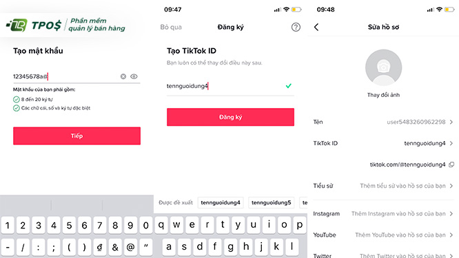 Đăng ký tài khoản Tiktok trên điện thoại