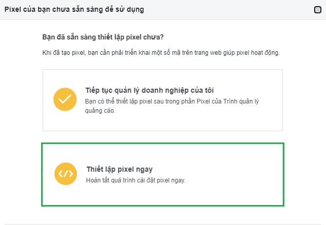 thiết lập facebook pixel