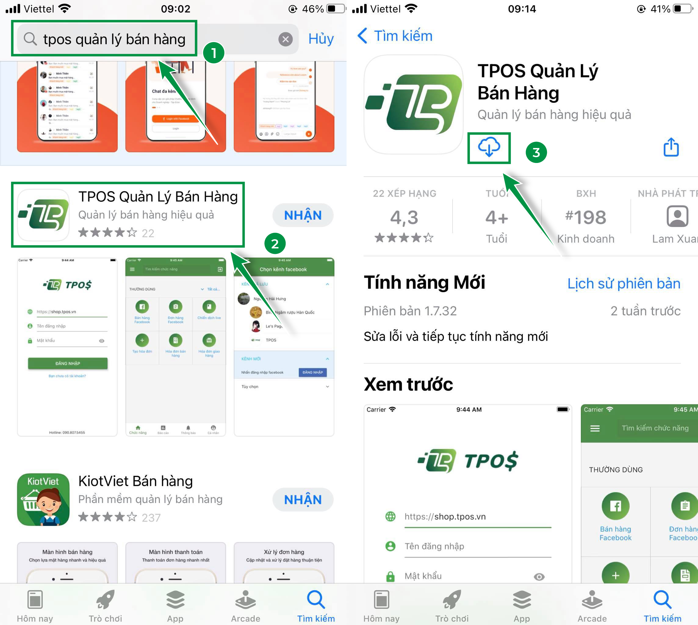 Cài đặt phần mềm quản lý bán hàng trên điện thoại hệ điều hành iOS
