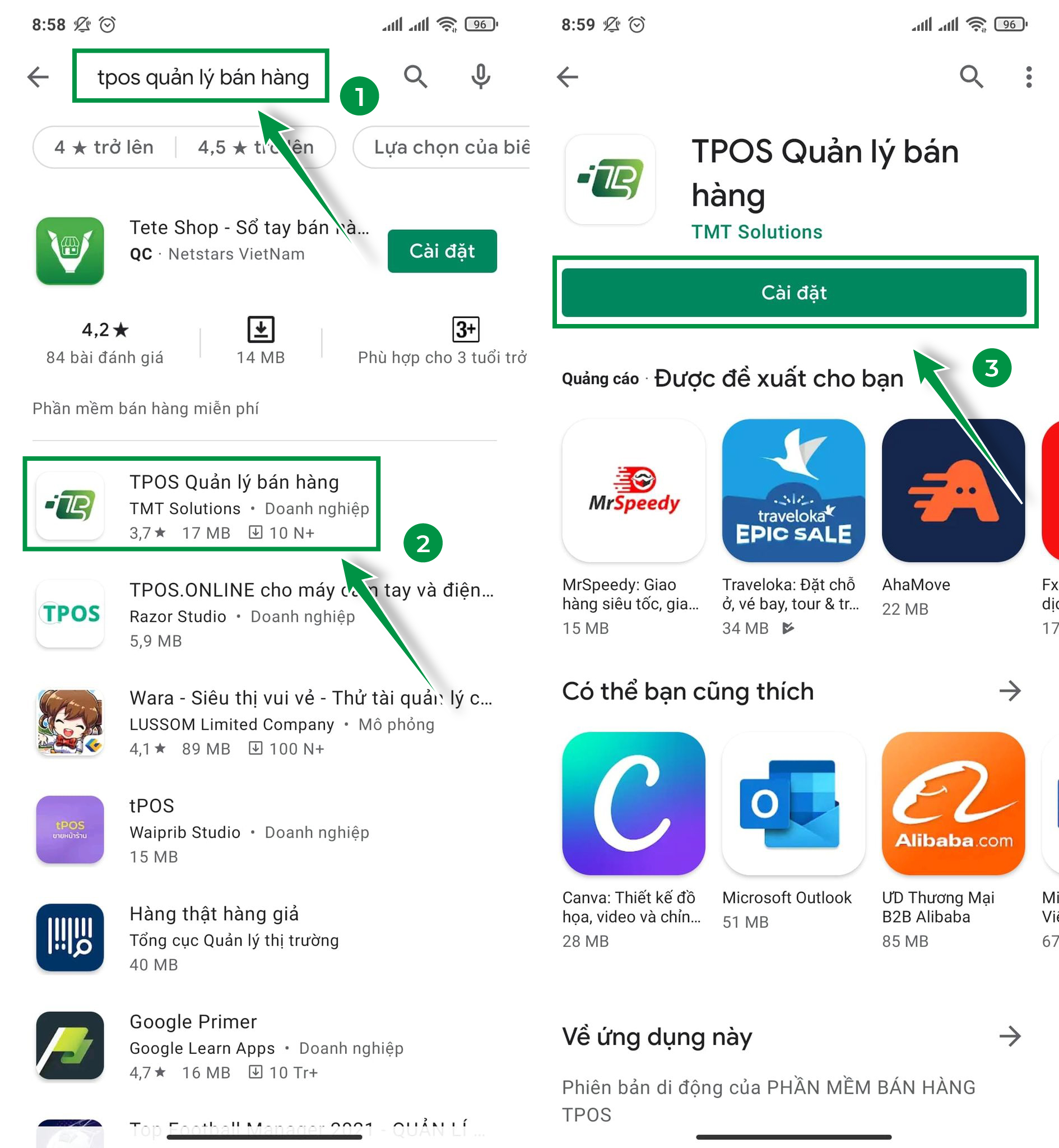 Cài đặt phần mềm quản lý bán hàng trên điện thoại hệ điều hành Android
