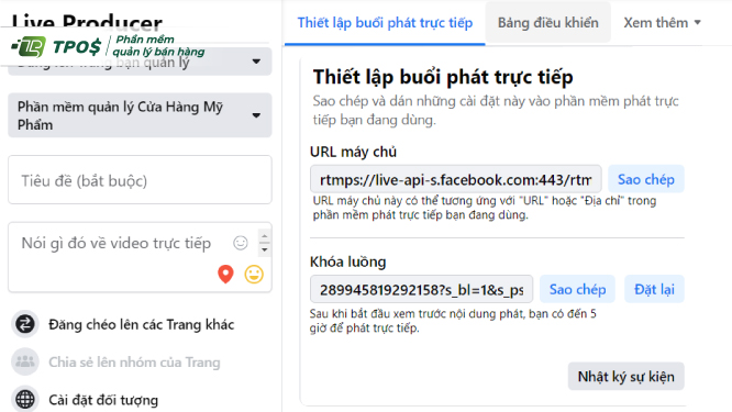 Phát video livestream trên Facebook cá nhân