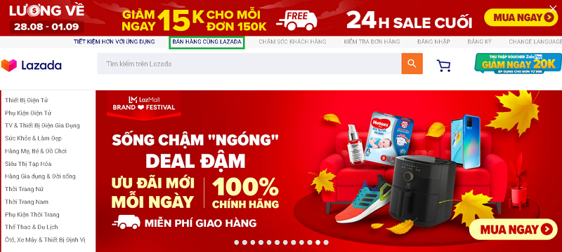 đăng ký bán hàng trên lazada bước 1