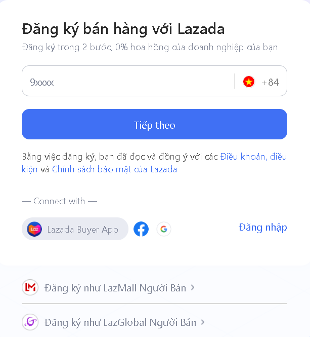 đăng ký bán hàng trên lazada bước 3