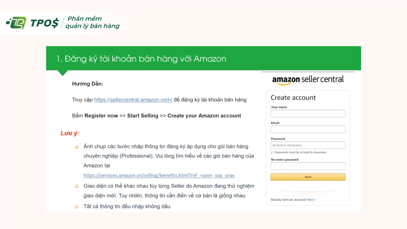 đăng ký tài khoản Amazon