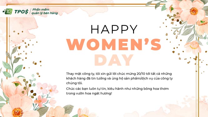 mẫu thiệp kèm lời những lời chúc hay 20/10 cho khách hàng