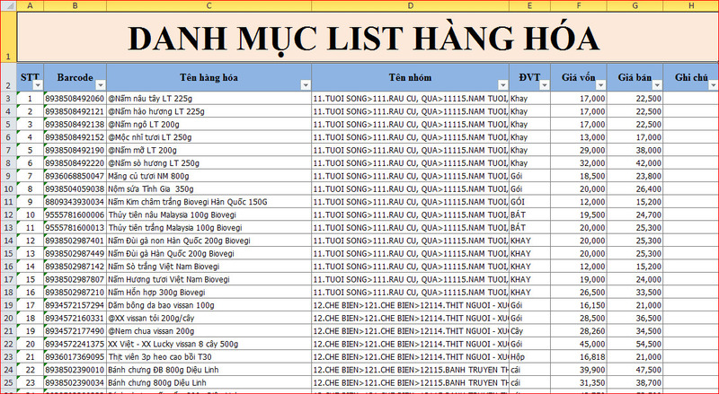 quản lý bán hàng bằng excel