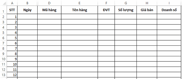 Cách tạo file quản lý kho bằng excel