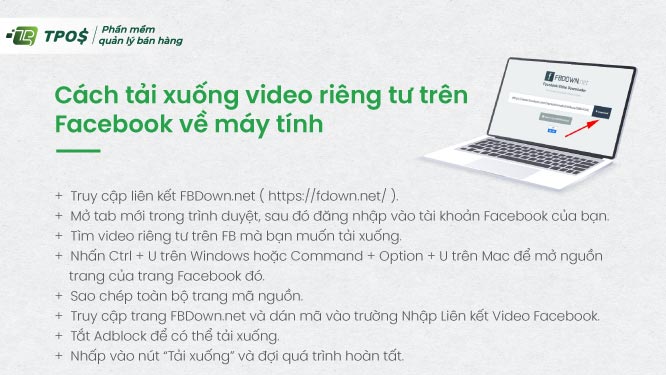cách tải video riêng tư trên facebook