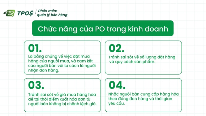 chức năng của PO có trong kinh doanh là gì