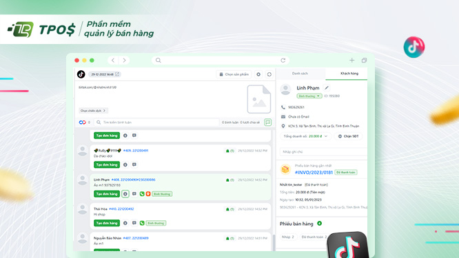 Dễ dàng quản lý thông tin khách hàng trên phần mềm in đơn livestream tiktok